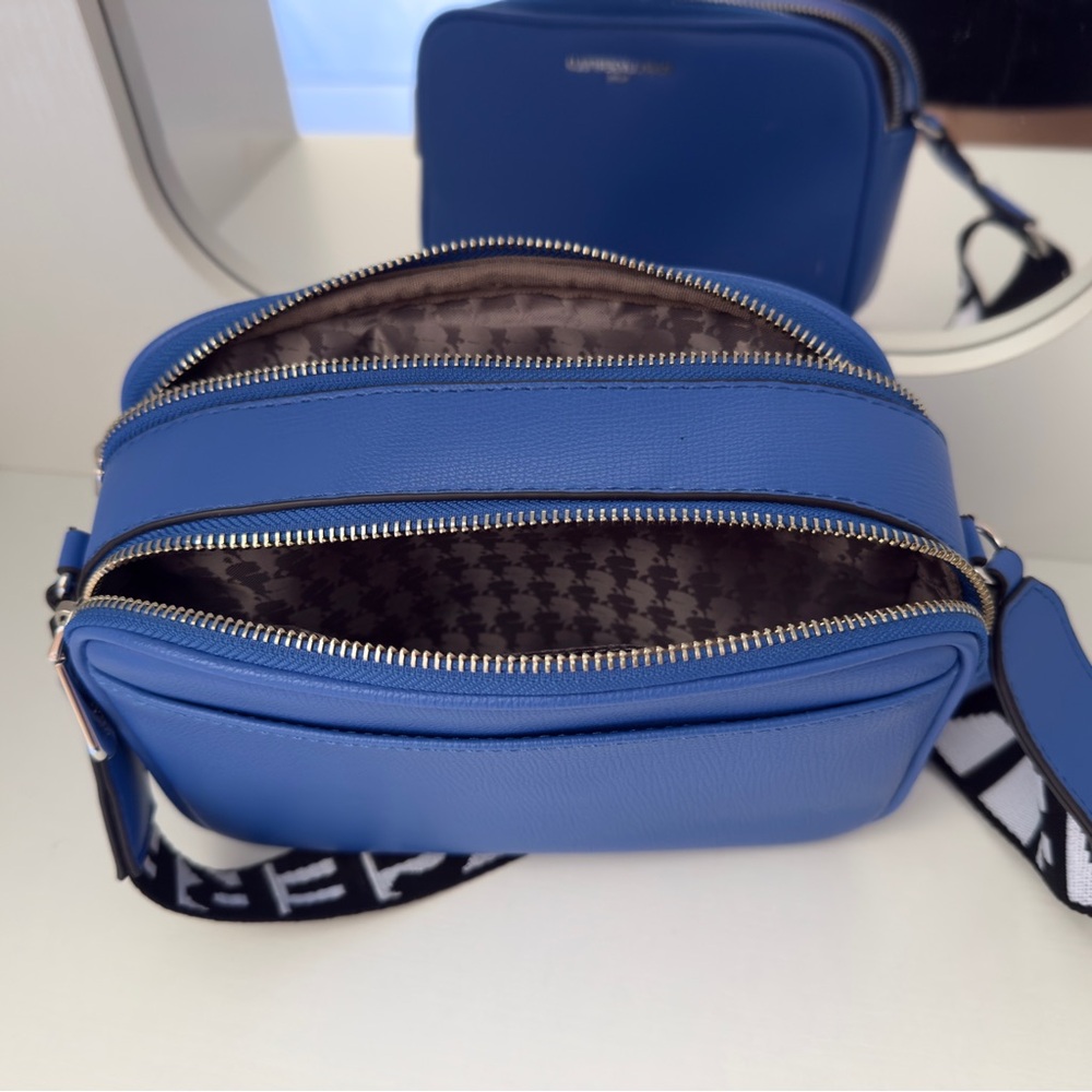 Karl Lagerfeld Paris Maybelle Crossbody - Cobalt Blue - Logo Strap - Picture 10 of 12